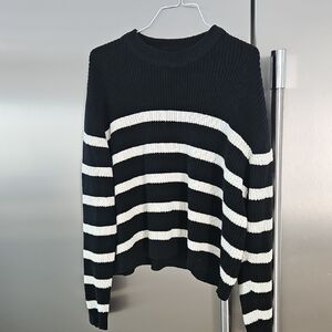 H&M Black and White Striped Sweater
